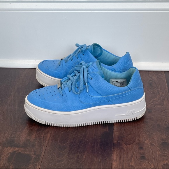 Nike Shoes - Nike Air Force One Platform Sneakers Shoes AF1 Blue, women’s size 7.5